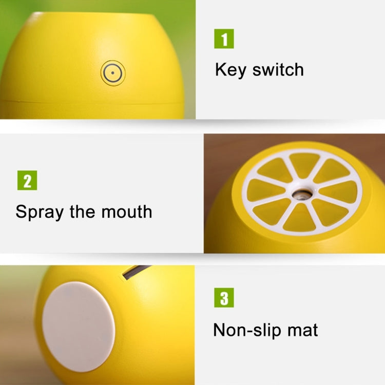 180ML Creative Lemon Shape USB Air Humidifier with Luminous & Transparent Water Line & Water Shortage Power Off Protection for Car & Office & Home