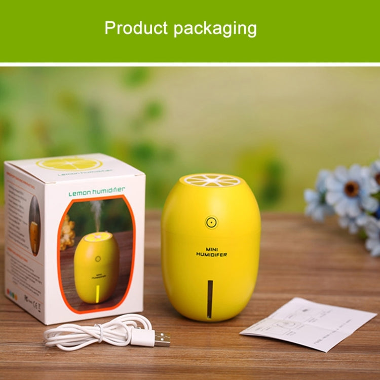 180ML Creative Lemon Shape USB Air Humidifier with Luminous & Transparent Water Line & Water Shortage Power Off Protection for Car & Office & Home