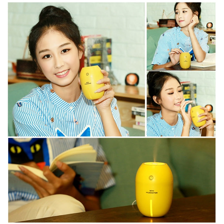 180ML Creative Lemon Shape USB Air Humidifier with Luminous & Transparent Water Line & Water Shortage Power Off Protection for Car & Office & Home
