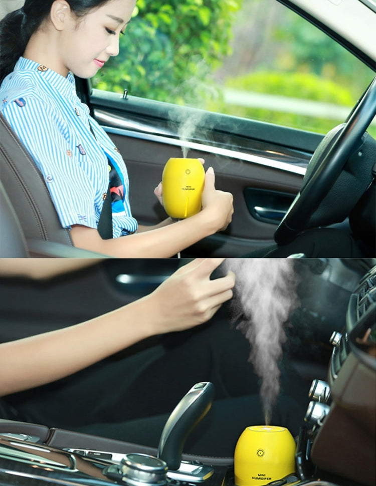 180ML Creative Lemon Shape USB Air Humidifier with Luminous & Transparent Water Line & Water Shortage Power Off Protection for Car & Office & Home