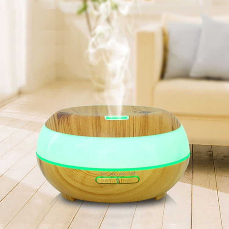 300ML Wood Grain Aromatherapy Air Humidifier with 7-Colours LED Lights & Water Shortage Power Off Protection
