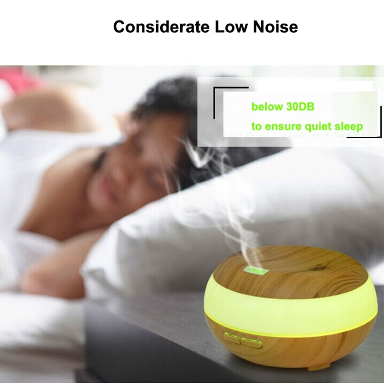 300ML Wood Grain Aromatherapy Air Humidifier with 7-Colours LED Lights & Water Shortage Power Off Protection