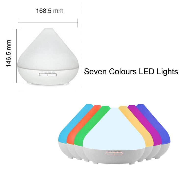 300ML Timed Ultrasonic Aromatherapy Air Humidifier with 7-Colours LED Lights & Water Shortage Power Off Protection
