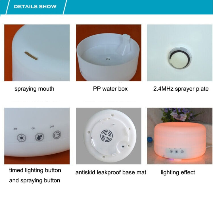 1000ML Timed Ultrasonic Aromatherapy Air Humidifier with 7-Colours LED Lights & Water Shortage Power Off Protection