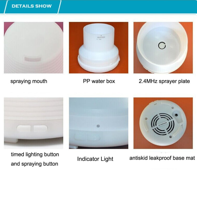 100ML Timed Ultrasonic Aromatherapy Air Humidifier with 7-Colours LED Lights & Indicator Light & Water Shortage Power Off Protection