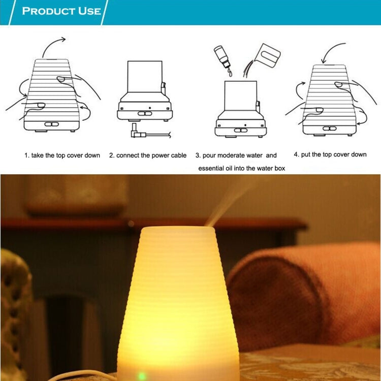 100ML Timed Ultrasonic Aromatherapy Air Humidifier with 7-Colours LED Lights & Indicator Light & Water Shortage Power Off Protection