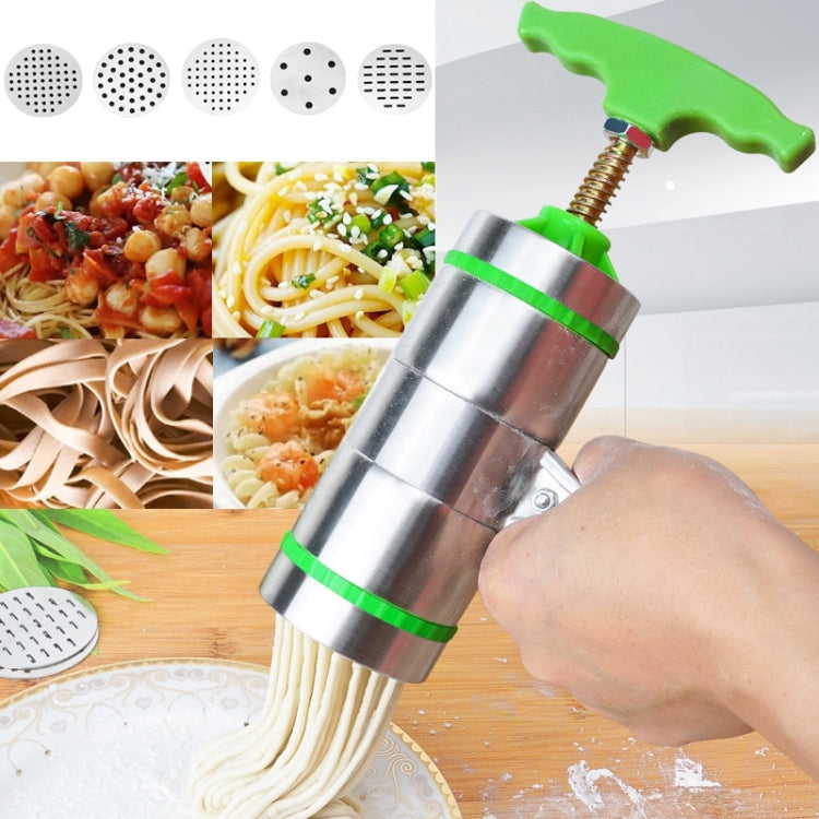 5 Molds Household Manually Small Stainless Steel Pressing Style Handhold Noodle Machine