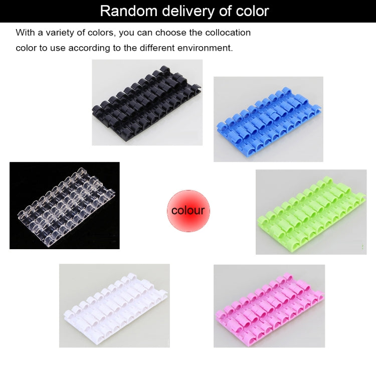 100 PCS Cable Fixed Clip Wire Organizer with Adhesive Random Color Delivery