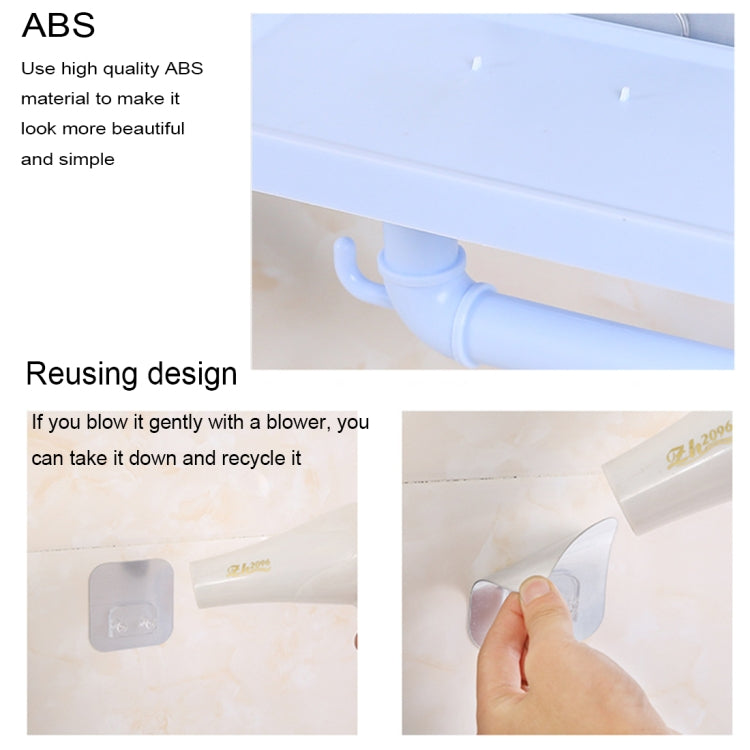 Multi-function Waterproof Traceless Sucker Tissue Storage Rack Shelf Random Color Delivery