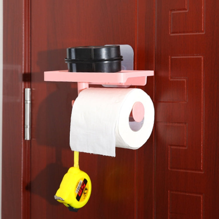 Multi-function Waterproof Traceless Sucker Tissue Storage Rack Shelf Random Color Delivery