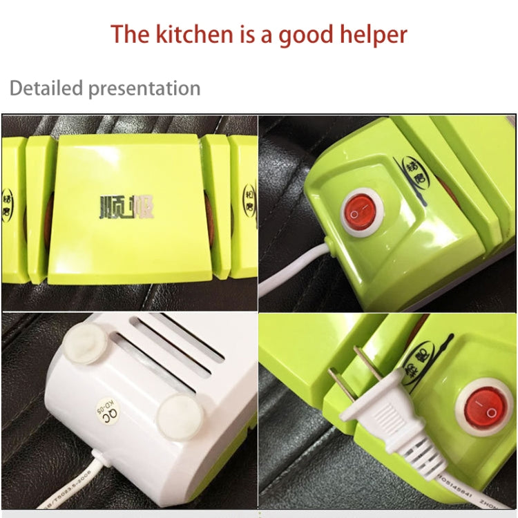 Mini Electric Knife Sharpener Kitchen Knives Sharpening System, US Plug(Green)