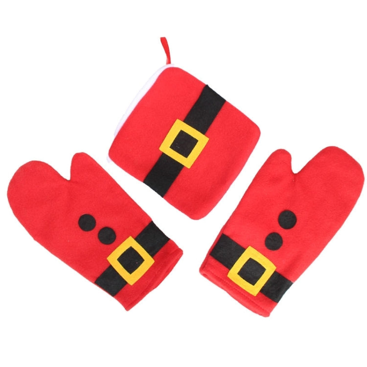 Christmas Home Heat Insulation Pad and Gloves Set