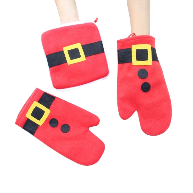 Christmas Home Heat Insulation Pad and Gloves Set