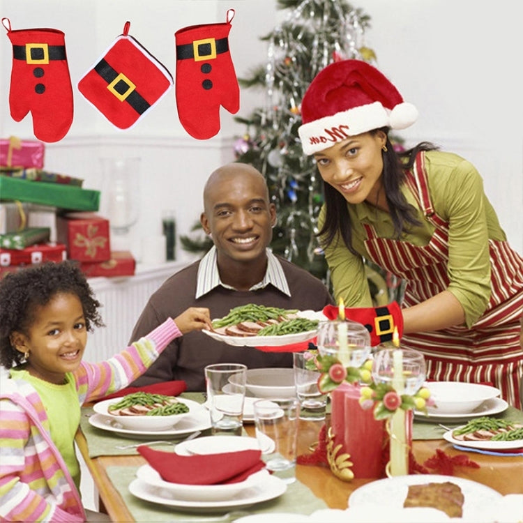 Christmas Home Heat Insulation Pad and Gloves Set