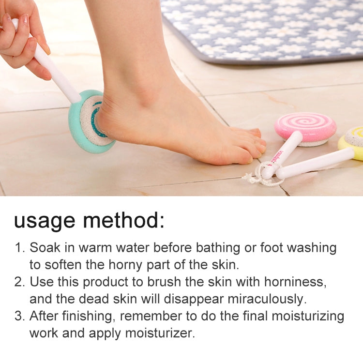 2 PCS Cute Lollipop Exfoliating Grinding Foot Tool Foot Rub Stone Feet Care Tool Supplies,Random Color Delivery