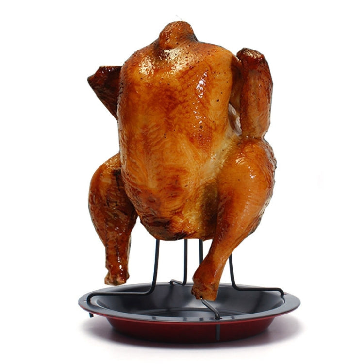Outdoor camping Carbon Steel Upright Chicken Roaster Rack