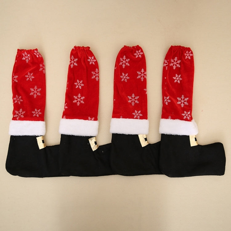 4 PCS Christmas Table Foot Set Christmas Chair Foot Cover Christmas Decorations, Size: 40*21cm