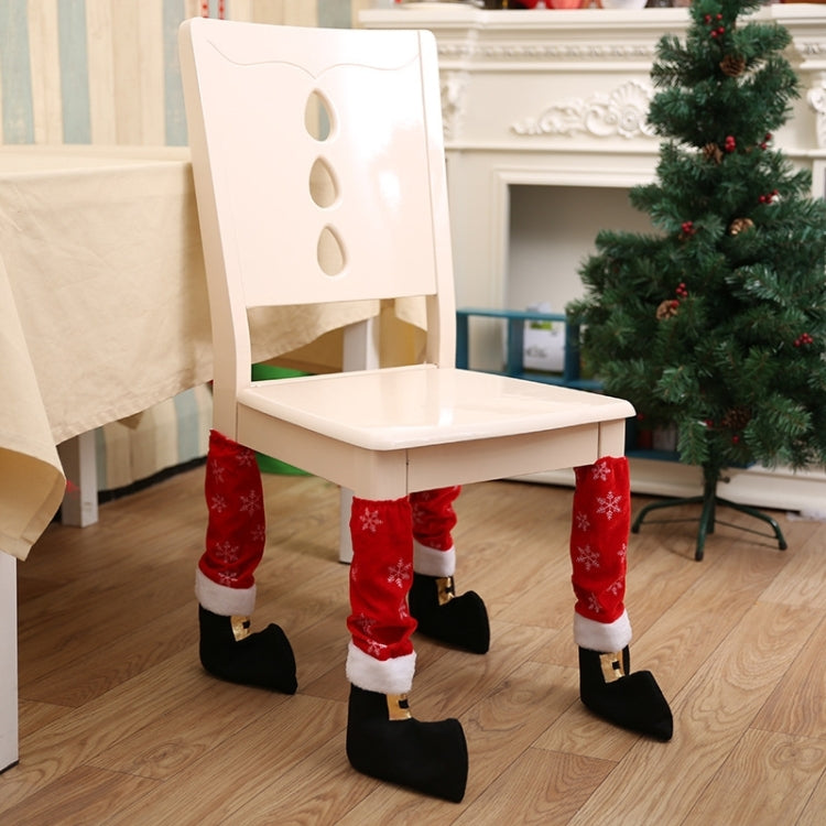 4 PCS Christmas Table Foot Set Christmas Chair Foot Cover Christmas Decorations, Size: 40*21cm