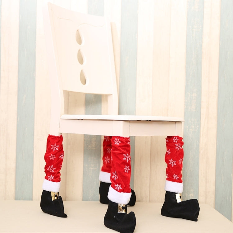 4 PCS Christmas Table Foot Set Christmas Chair Foot Cover Christmas Decorations, Size: 40*21cm
