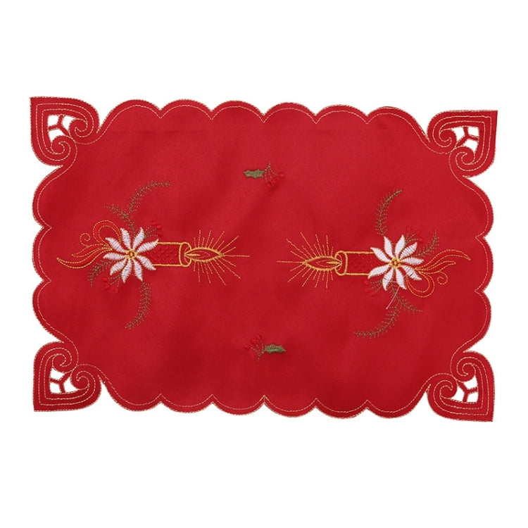 2 PCS Christmas Hollow Embroidered Dining Table Mat, Random Style Delivery, Size: 43*28cm