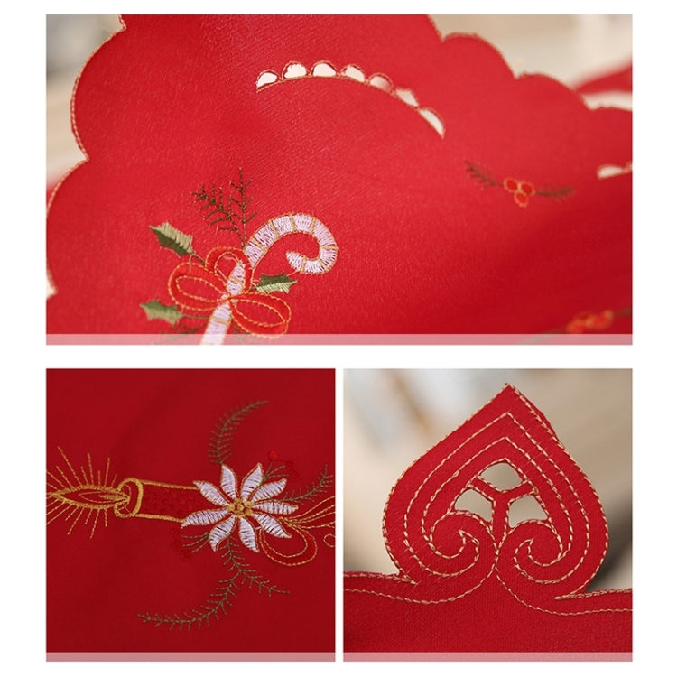 2 PCS Christmas Hollow Embroidered Dining Table Mat, Random Style Delivery, Size: 43*28cm