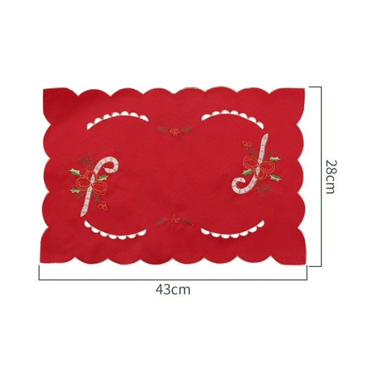 2 PCS Christmas Hollow Embroidered Dining Table Mat, Random Style Delivery, Size: 43*28cm
