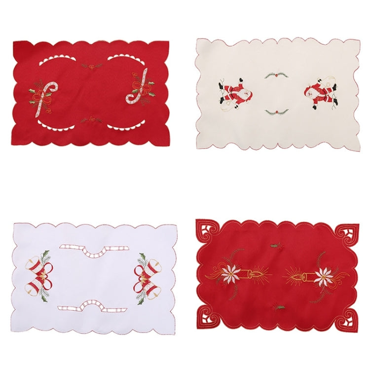2 PCS Christmas Hollow Embroidered Dining Table Mat, Random Style Delivery, Size: 43*28cm