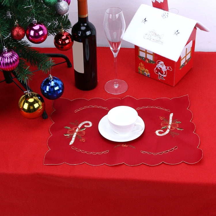 2 PCS Christmas Hollow Embroidered Dining Table Mat, Random Style Delivery, Size: 43*28cm