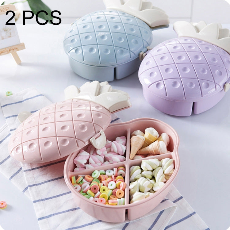 2 PCS Cute Pineapple Style PP Candy Fruit Box Plate Ramdon Color Delivery