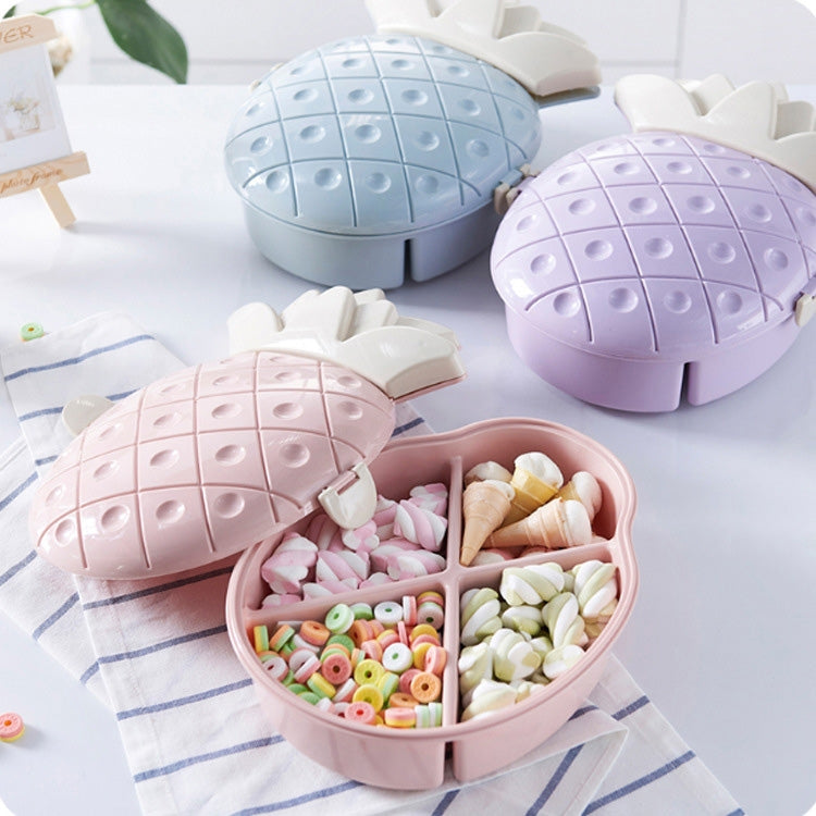 2 PCS Cute Pineapple Style PP Candy Fruit Box Plate Ramdon Color Delivery
