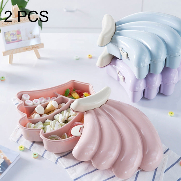 2 PCS Cute Banana Style PP Candy Fruit Box Plate Ramdon Color Delivery