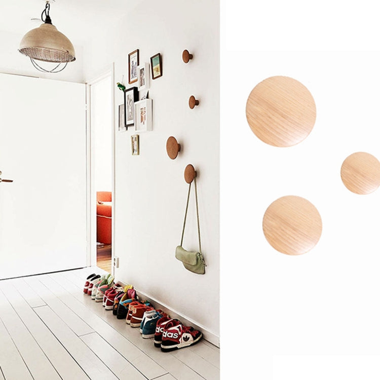 5 in 1 Wood Material Clothes Hanger Rack Round Hook Wall Hanger Pretty Home Decoration, Max Load Weight: 30kg
