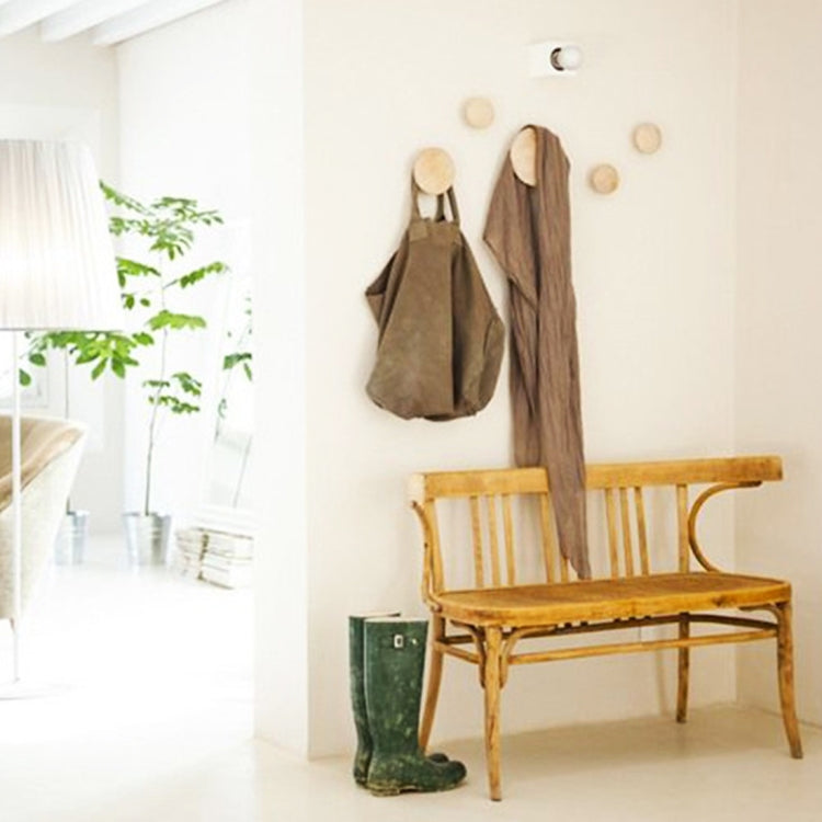 5 in 1 Wood Material Clothes Hanger Rack Round Hook Wall Hanger Pretty Home Decoration, Max Load Weight: 30kg