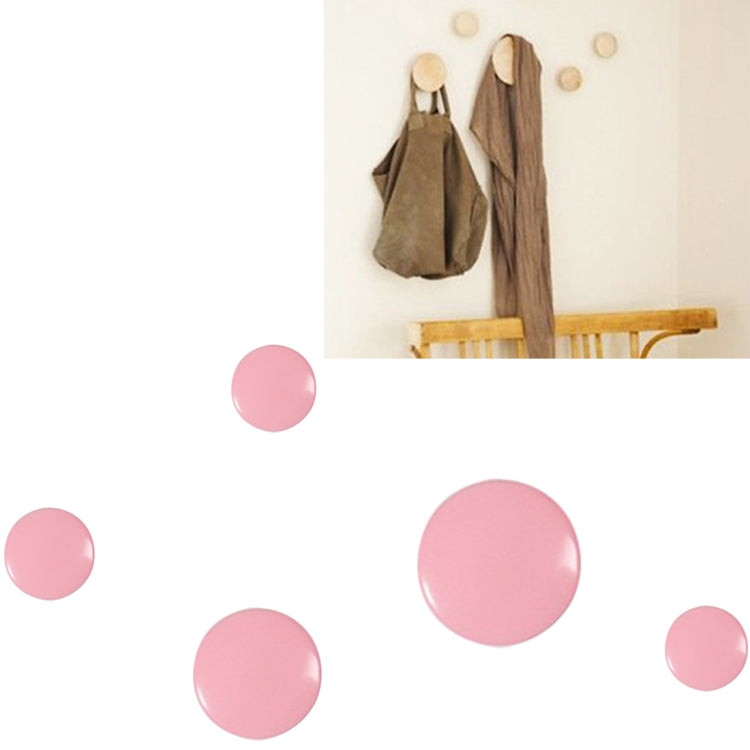 5 in 1 Wood Material Clothes Hanger Rack Round Hook Wall Hanger Pretty Home Decoration, Max Load Weight: 30kg