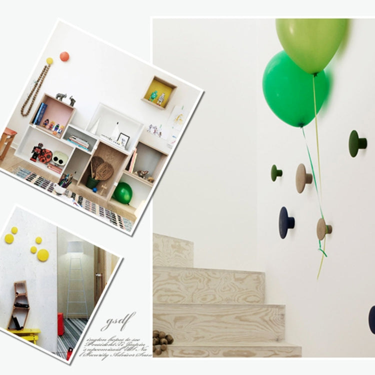 5 in 1 Wood Material Clothes Hanger Rack Round Hook Wall Hanger Pretty Home Decoration, Max Load Weight: 30kg