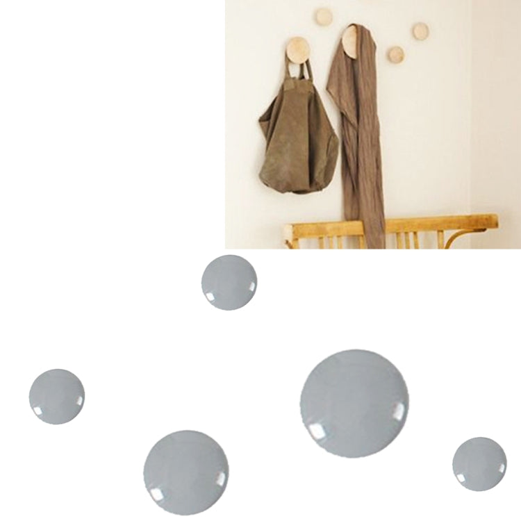 5 in 1 Wood Material Clothes Hanger Rack Round Hook Wall Hanger Pretty Home Decoration, Max Load Weight: 30kg