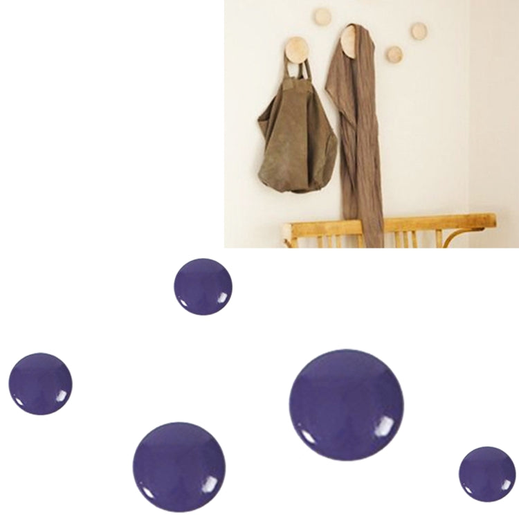 5 in 1 Wood Material Clothes Hanger Rack Round Hook Wall Hanger Pretty Home Decoration, Max Load Weight: 30kg