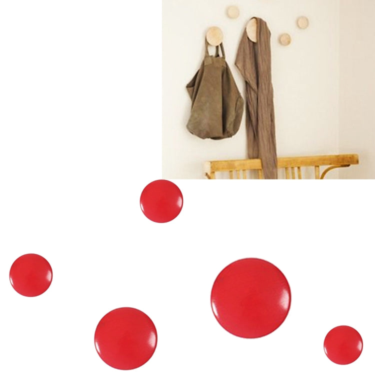 5 in 1 Wood Material Clothes Hanger Rack Round Hook Wall Hanger Pretty Home Decoration, Max Load Weight: 30kg