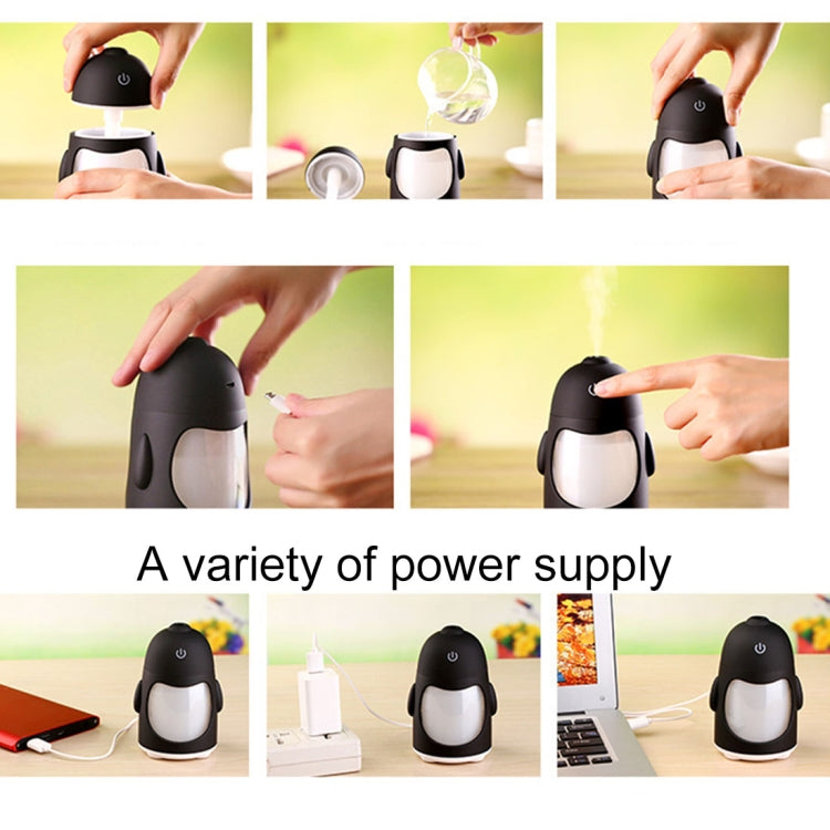 QW-Q3 150ML Mini Creative Penguin Shape USB Color Night Light Aromatherapy Air Humidifier for Home