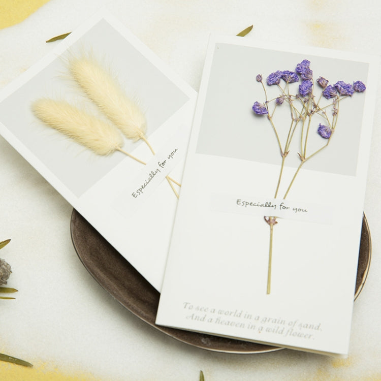 10 PCS Festival Creative Fresh Dried Flowers Handwritten Greeting Card Birthday Card