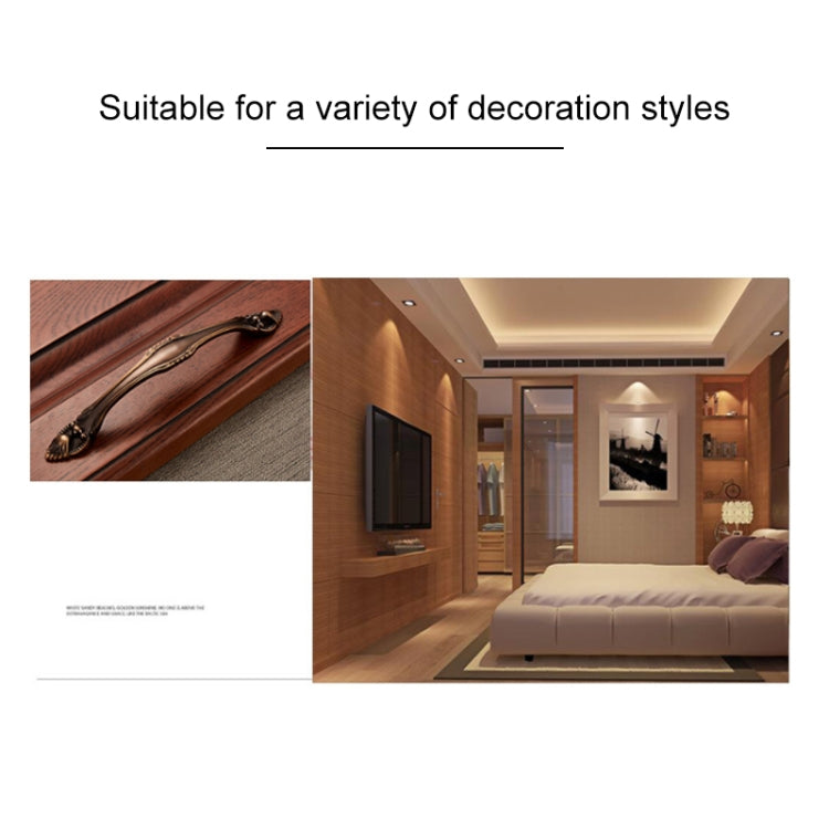 5 PCS 6566-128 Zinc Alloy European Classic Style Cabinet Handle (Coffee)