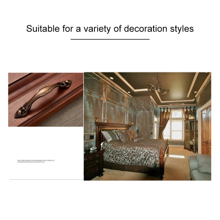 5 PCS 6566-96 Zinc Alloy European Classic Style Cabinet Handle (Coffee)