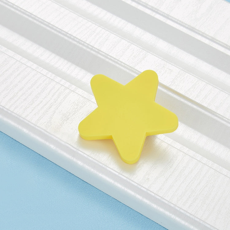 5 PCS Great Yellow Star Pattern Shockproof Modern Cartoon Children Drawer Cabinet Handle