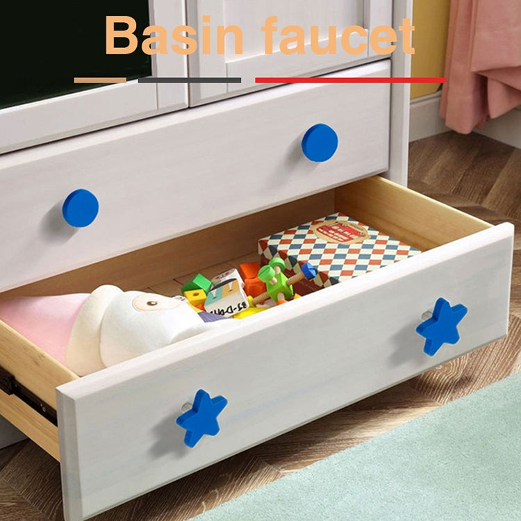 5 PCS Great Blue Star Pattern Shockproof Modern Cartoon Children Drawer Cabinet Handle