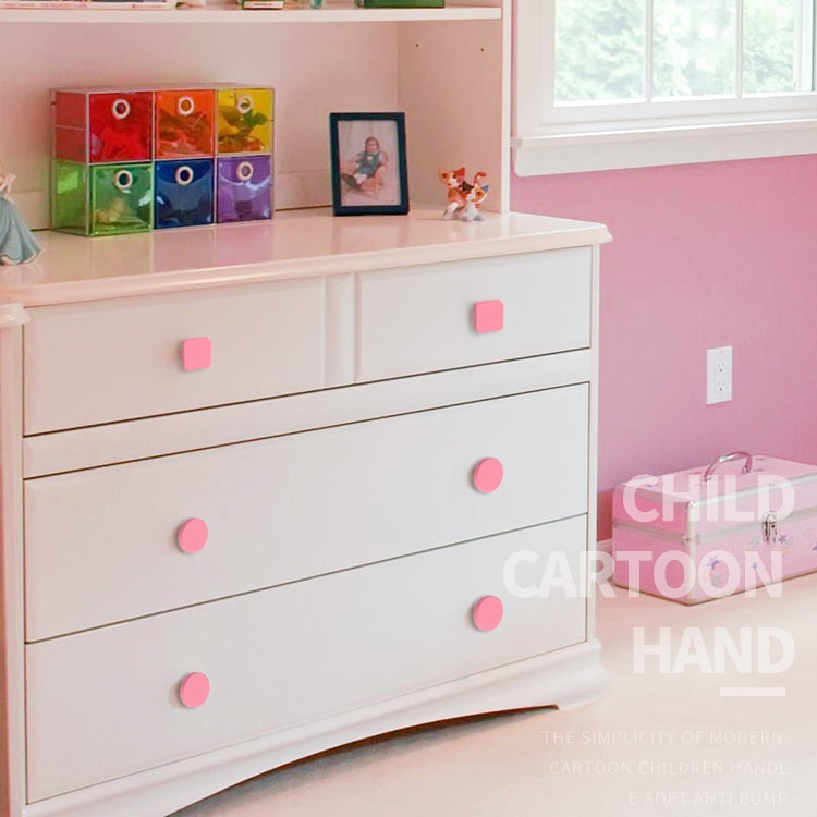 5 PCS Yellow Cube Pattern Shockproof Modern Cartoon Children Drawer Cabinet Handle