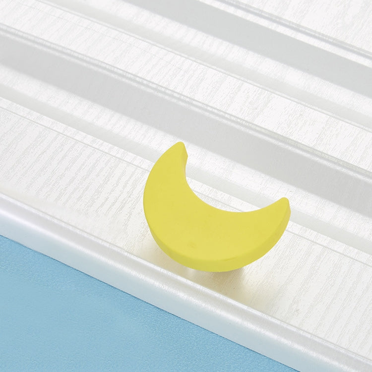 5 PCS Yellow Moon Pattern Shockproof Modern Cartoon Children Drawer Cabinet Handle