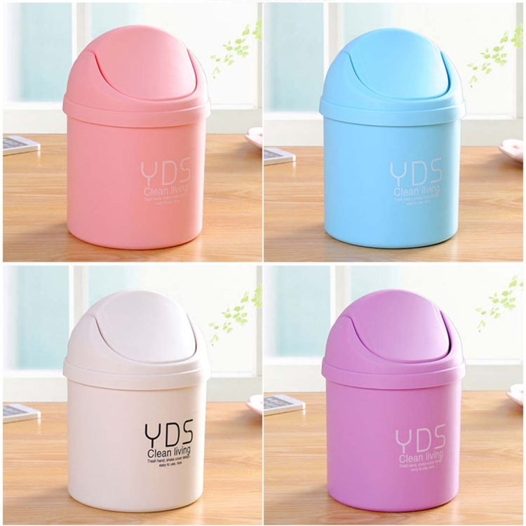 Creative Mini Desktop Trash Cans Household Office Clean Desk Garbage Plastic Bucket with Lid, Random Color Delivery, Size: 19.5x14cm