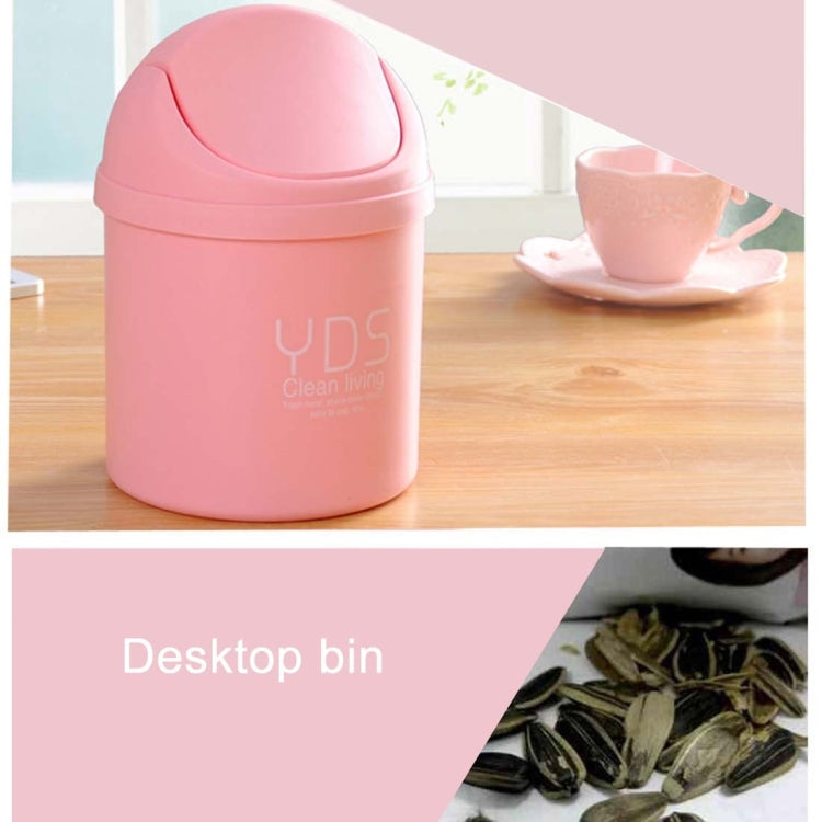 Creative Mini Desktop Trash Cans Household Office Clean Desk Garbage Plastic Bucket with Lid, Random Color Delivery, Size: 19.5x14cm