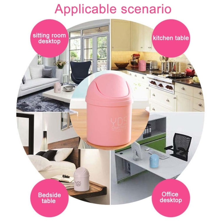 Creative Mini Desktop Trash Cans Household Office Clean Desk Garbage Plastic Bucket with Lid, Random Color Delivery, Size: 19.5x14cm