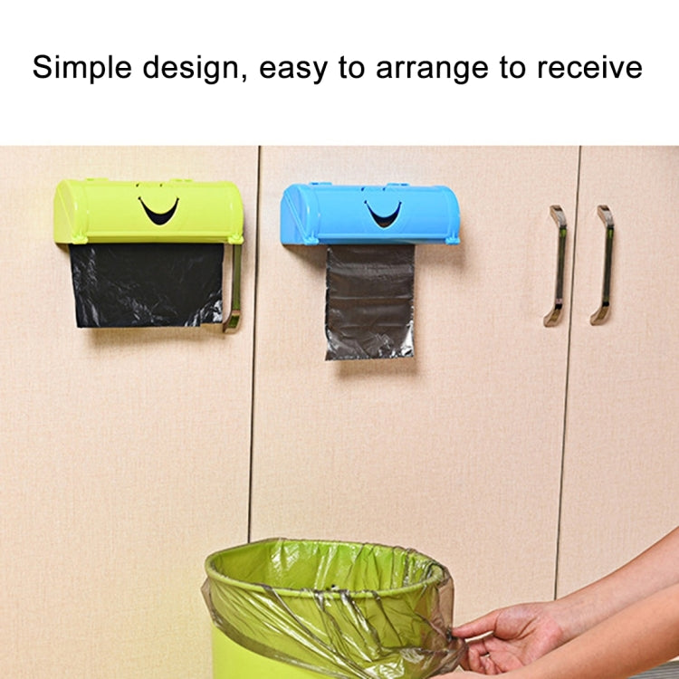 Smile Face Kitchen Hanging Style Non-trace Sticky Trash Bag Storage Box, Random Color Delivery, Size: 18.6x7x6.3cm